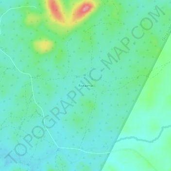 Mapa topográfico Roraima, altitude, relevo