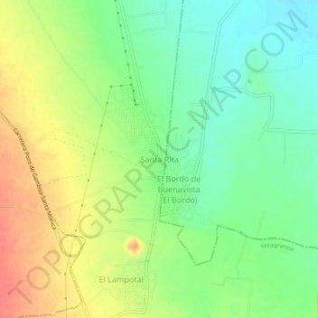 Mapa topográfico Santa Rita, altitude, relevo
