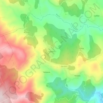 Mapa topográfico Rubillón, altitude, relevo