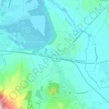 Mapa topográfico Chignat, altitude, relevo