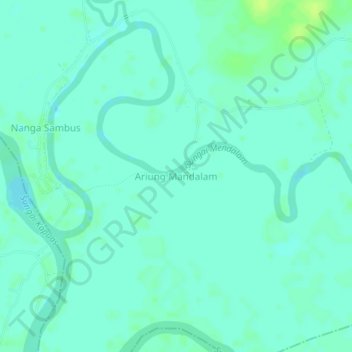Mapa topográfico Ariung Mandalam, altitude, relevo