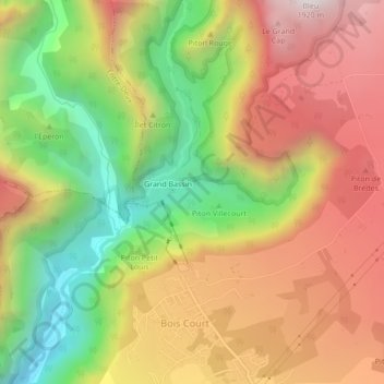 Mapa topográfico Le Bras Sec, altitude, relevo