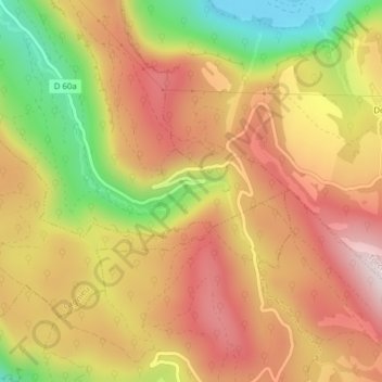 Mapa topográfico Les Cuves du Buizin, altitude, relevo