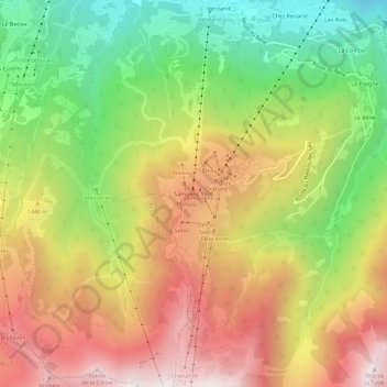 Mapa topográfico Samoens 1600, altitude, relevo