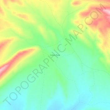 Mapa topográfico Collins Place, altitude, relevo