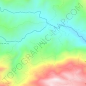 Mapa topográfico Santian, altitude, relevo