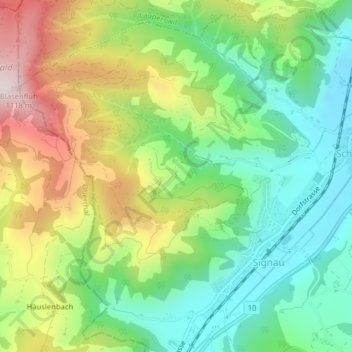 Mapa topográfico Ronach, altitude, relevo
