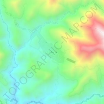 Mapa topográfico La Tuna, altitude, relevo