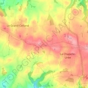 Mapa topográfico Le Frechot, altitude, relevo