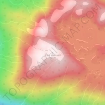 Mapa topográfico Snow Mountain, altitude, relevo