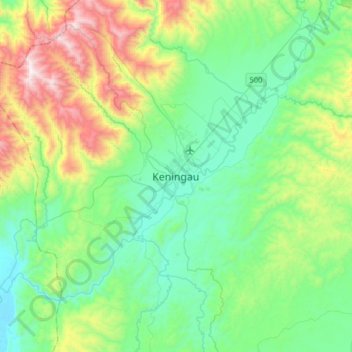 Mapa topográfico Keningau, altitude, relevo