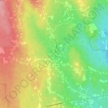 Mapa topográfico North Foster, altitude, relevo