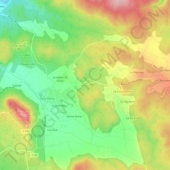Mapa topográfico L'Éclou, altitude, relevo