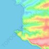 Mapa topográfico Outer Hope, altitude, relevo