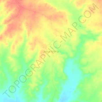 Mapa topográfico Jesus Maria, altitude, relevo