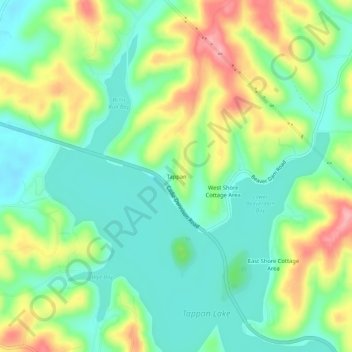 Mapa topográfico Tappan, altitude, relevo
