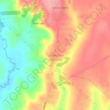 Mapa topográfico Cachoeirinha, altitude, relevo