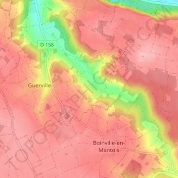 Mapa topográfico Senneville, altitude, relevo