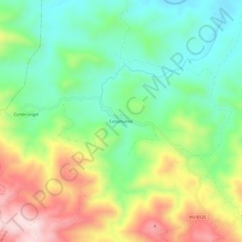 Mapa topográfico Castañuelos, altitude, relevo