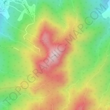 Mapa topográfico Dos D'âne, altitude, relevo