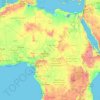 Mapa topográfico África, altitude, relevo