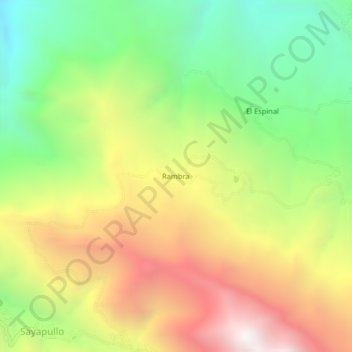 Mapa topográfico Rambra, altitude, relevo