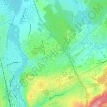 Mapa topográfico Saut le Cerf, altitude, relevo