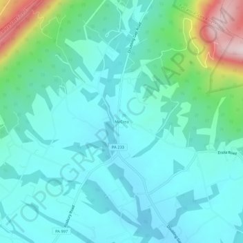 Mapa topográfico McCrea, altitude, relevo