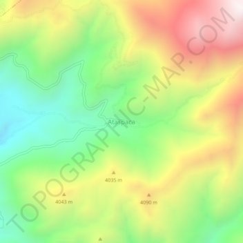 Mapa topográfico Ataspaca, altitude, relevo