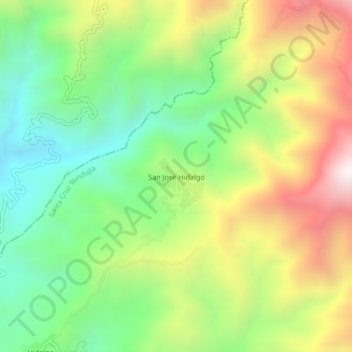 Mapa topográfico San José Hidalgo, altitude, relevo
