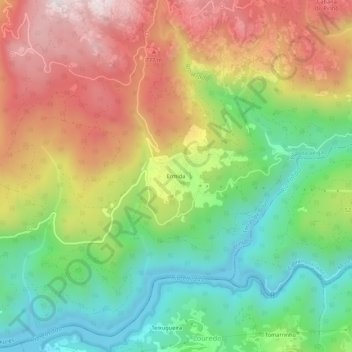 Mapa topográfico Ermida, altitude, relevo