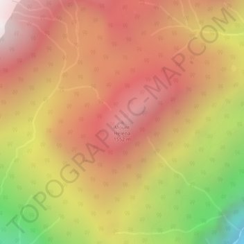 Mapa topográfico Mount Helena, altitude, relevo
