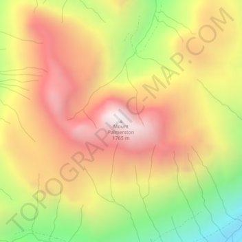 Mapa topográfico Mount Palmerston, altitude, relevo