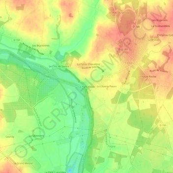 Mapa topográfico Le Port Albert, altitude, relevo