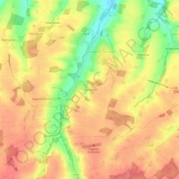 Mapa topográfico Leimberg, altitude, relevo