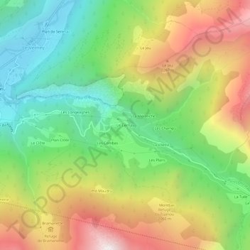 Mapa topográfico Le Cernay, altitude, relevo