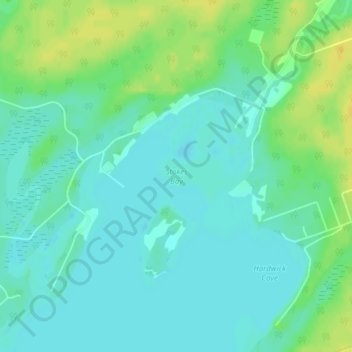 Mapa topográfico Stokes Bay, altitude, relevo