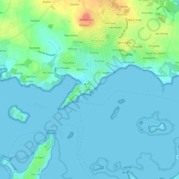 Mapa topográfico Kerrat, altitude, relevo