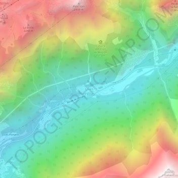Mapa topográfico Livet, altitude, relevo