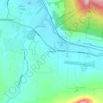 Mapa topográfico Meadowvale, altitude, relevo