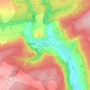 Mapa topográfico Le Parterre, altitude, relevo