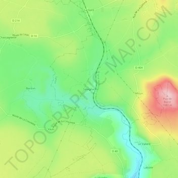 Mapa topográfico Salvignac, altitude, relevo