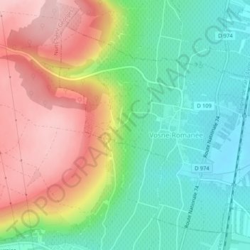 Mapa topográfico Les Gaudichots, altitude, relevo