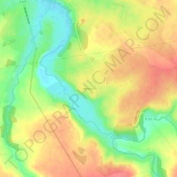 Mapa topográfico Martreuil, altitude, relevo
