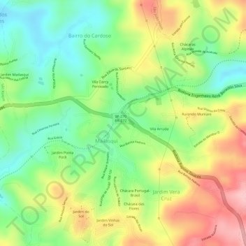 Mapa topográfico Praça de Mailasque, altitude, relevo