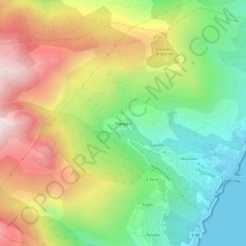 Mapa topográfico Silgaggia, altitude, relevo