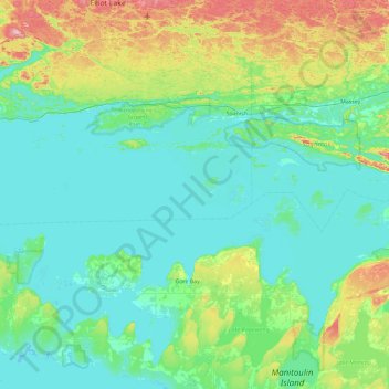 Mapa topográfico St. Just Islands, altitude, relevo