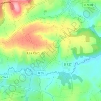 Mapa topográfico Hameau Giot, altitude, relevo