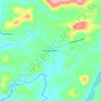Mapa topográfico Transgarimpeira, altitude, relevo
