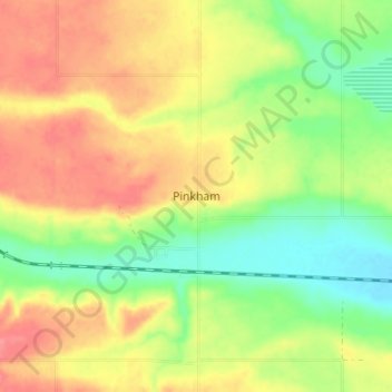 Mapa topográfico Pinkham, altitude, relevo